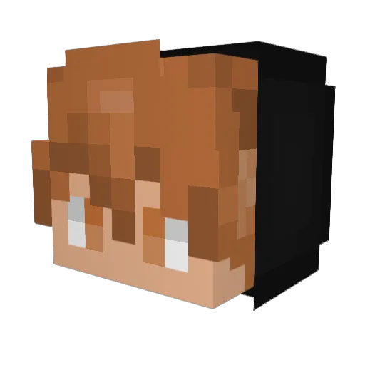 Zapitking Minecraft avatar head, 3D render