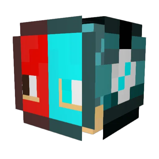 Zaplutus Minecraft avatar head, 3D render