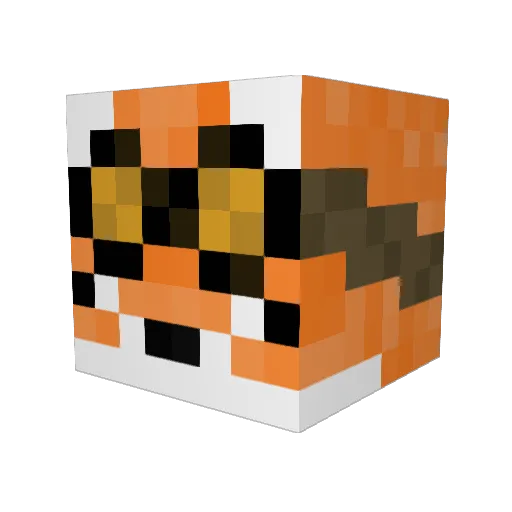 ZapperFox Minecraft avatar head, 3D render