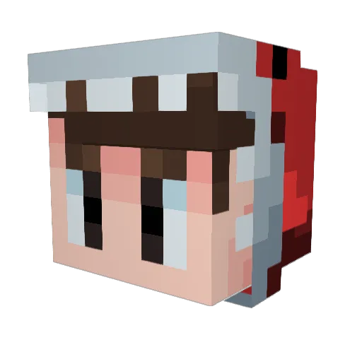 Zappetto Minecraft avatar head, 3D render