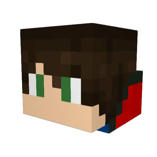 Zappleton Minecraft avatar head, 3D render
