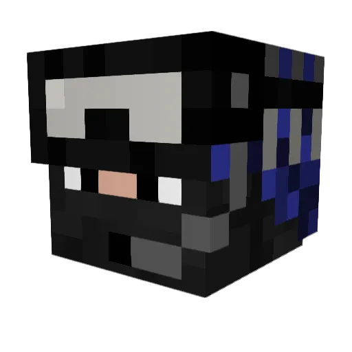 Zapplin Minecraft avatar head, 3D render