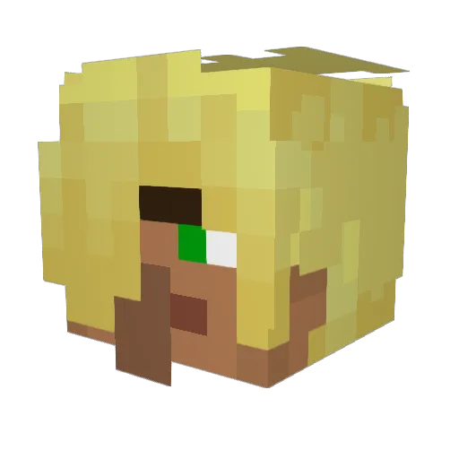 ZappyLollol Minecraft avatar head, 3D render
