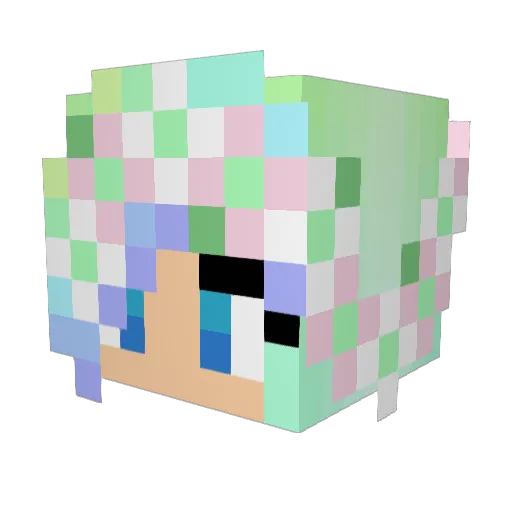 Zappydap Minecraft avatar head, 3D render