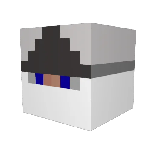 Zapsparks Minecraft avatar head, 3D render