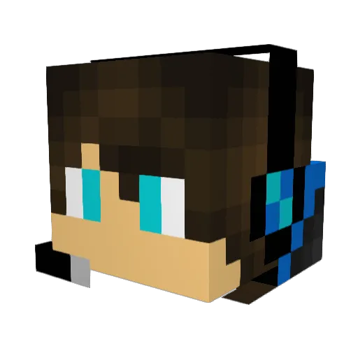 Zaqk__ Minecraft avatar head, 3D render
