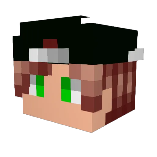 Zaqroo_ Minecraft avatar head, 3D render