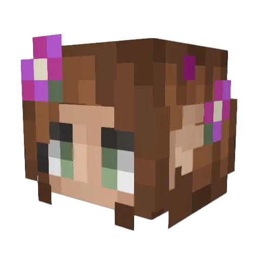 ZarZRR Minecraft avatar head, 3D render
