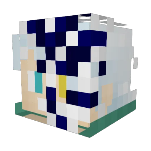 Zar_Aki Minecraft avatar head, 3D render