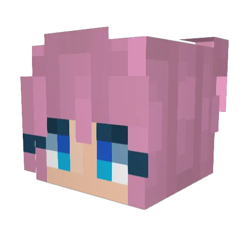 Zara25 Minecraft avatar head, 3D render