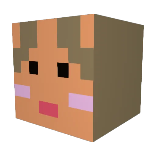 ZaraKazam Minecraft avatar head, 3D render