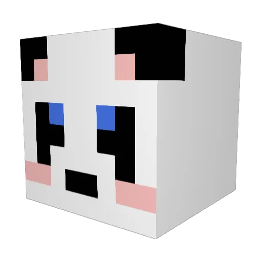 ZaraNana Minecraft avatar head, 3D render