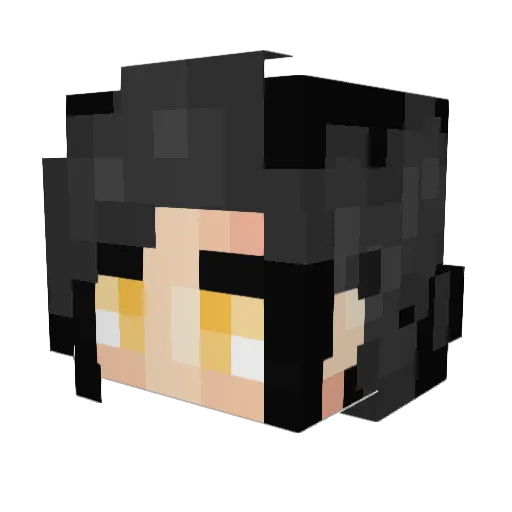 ZaraRey Minecraft avatar head, 3D render
