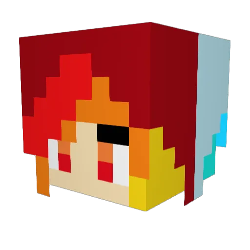 Zaralj Minecraft avatar head, 3D render