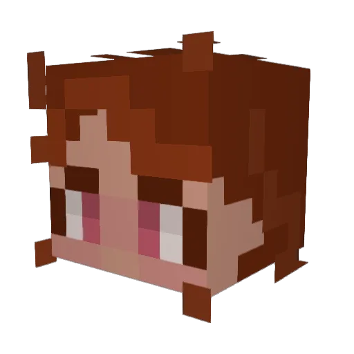 Zararara Minecraft avatar head, 3D render