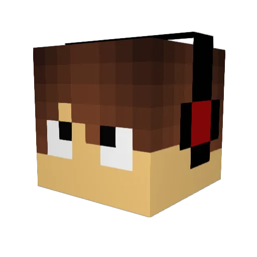 Zarbeeo Minecraft avatar head, 3D render