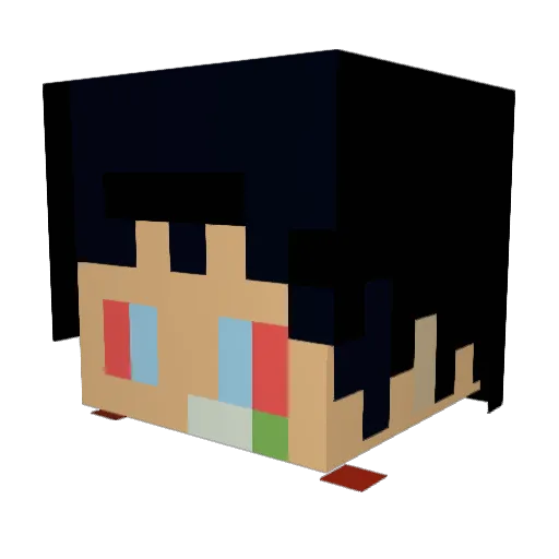 Zarchanos Minecraft avatar head, 3D render