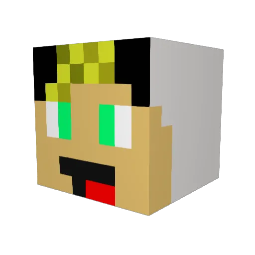 Zardizma Minecraft avatar head, 3D render