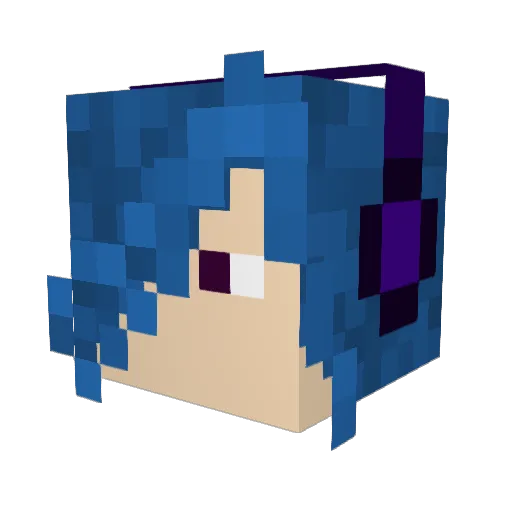 Zari13 Minecraft avatar head, 3D render