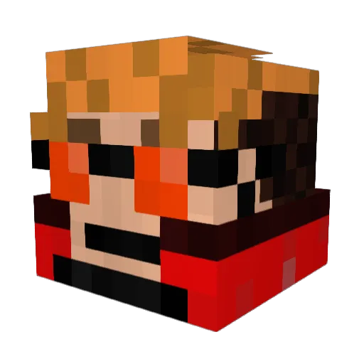 Zarillion Minecraft avatar head, 3D render