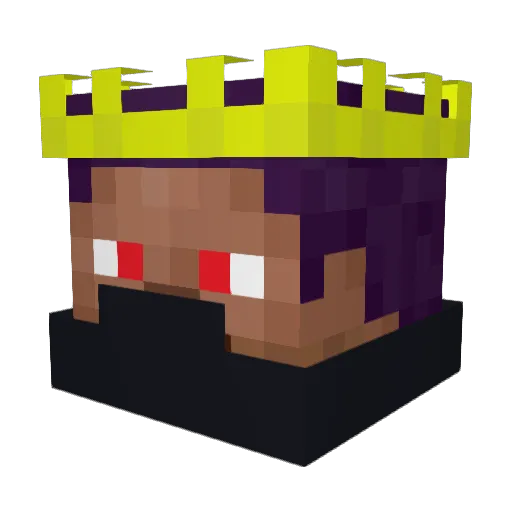 ZarkOmega Minecraft avatar head, 3D render