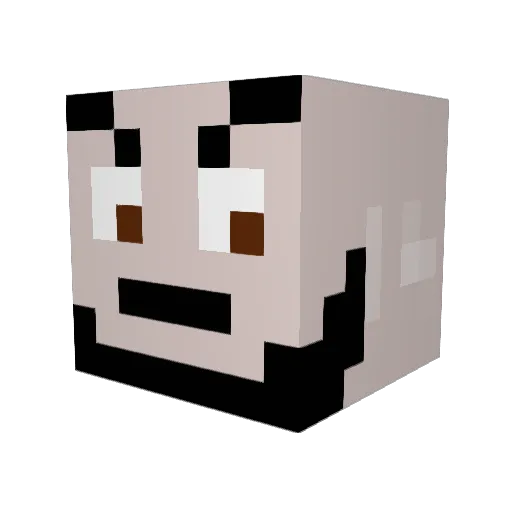 Zarkaizer Minecraft avatar head, 3D render
