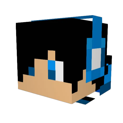 Zarkotic Minecraft avatar head, 3D render
