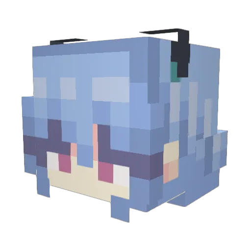 Zarnit Minecraft avatar head, 3D render
