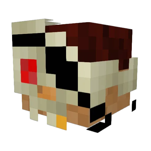 Zarowok Minecraft avatar head, 3D render