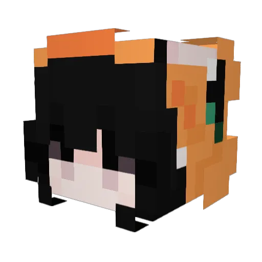 Zarriaxo Minecraft avatar head, 3D render