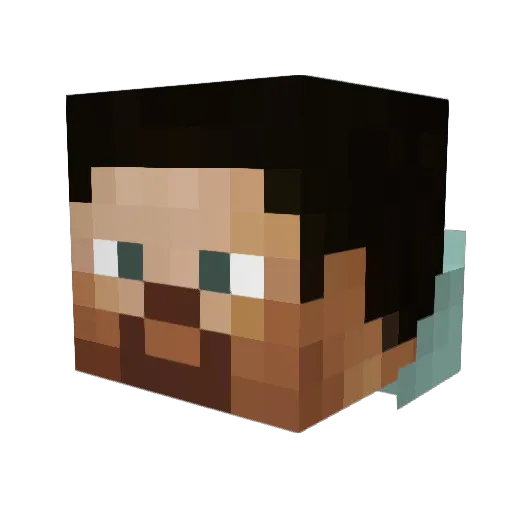 Zarrnax Minecraft avatar head, 3D render