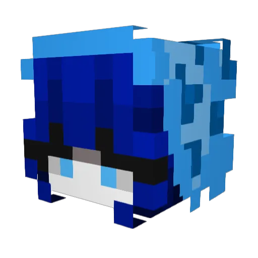 Zart1a Minecraft avatar head, 3D render