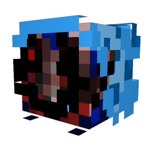 Zart1a Minecraft avatar head, 3D render