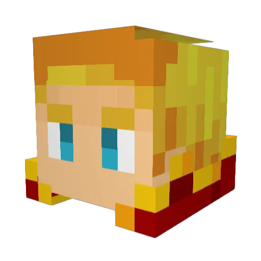 Zarures Minecraft avatar head, 3D render