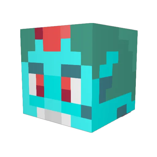 Zarushi Minecraft avatar head, 3D render