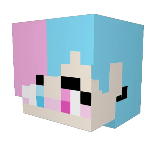 Zarzoom Minecraft avatar head, 3D render