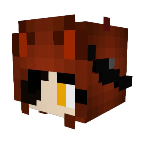 Zashi Minecraft avatar head, 3D render
