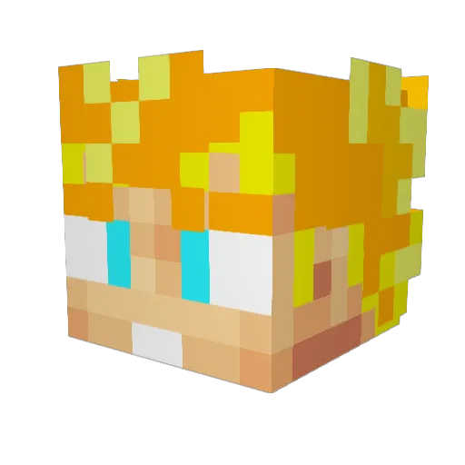 Zashiboy Minecraft avatar head, 3D render