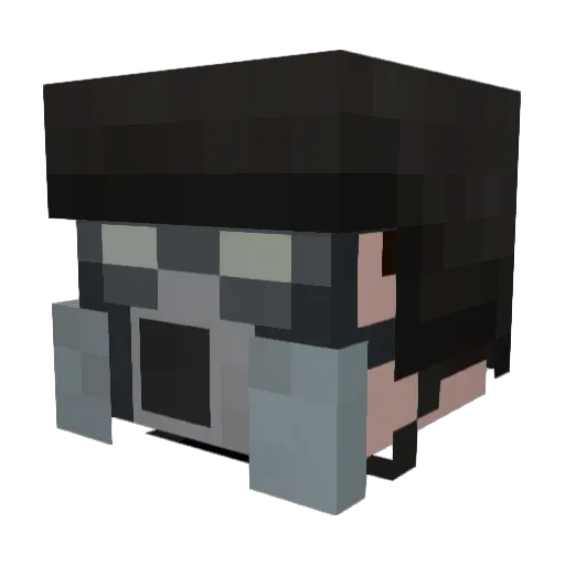 Zasleamea Minecraft avatar head, 3D render