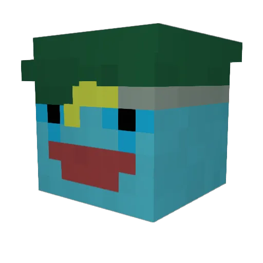 Zasmu Minecraft avatar head, 3D render