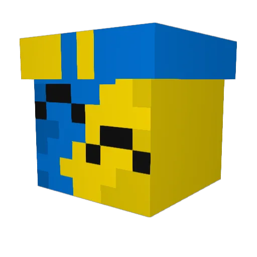 Zato_12 Minecraft avatar head, 3D render