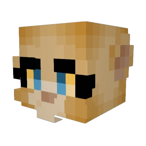Zattana Minecraft avatar head, 3D render