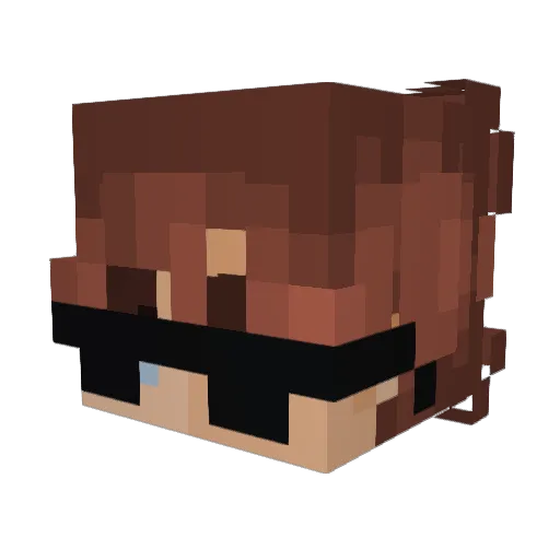 Zaube Minecraft avatar head, 3D render