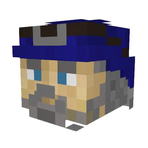 ZaubererMerlin04 Minecraft avatar head, 3D render