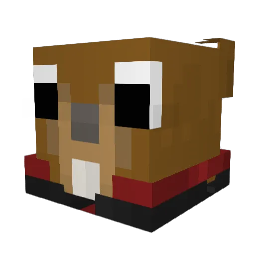 Zauberpilz Minecraft avatar head, 3D render