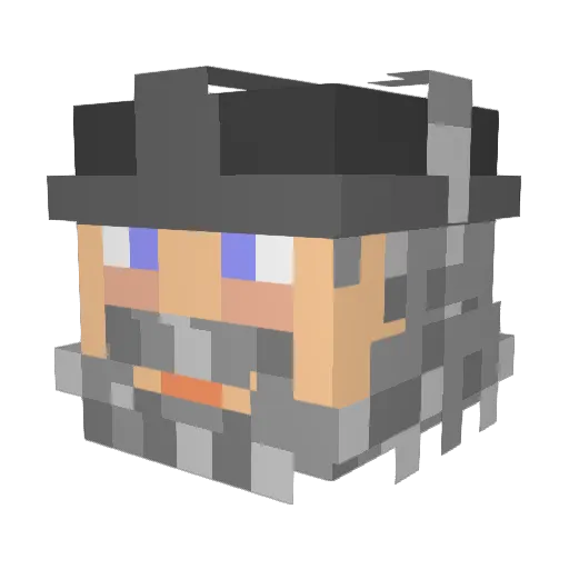 Zauio Minecraft avatar head, 3D render
