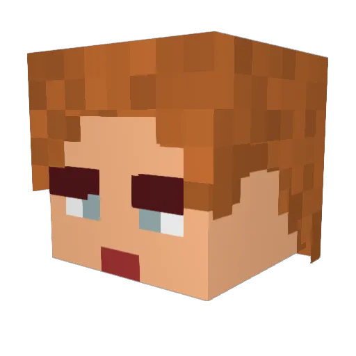 Zaukeyy Minecraft avatar head, 3D render