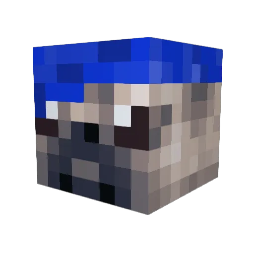 ZavCraft Minecraft avatar head, 3D render