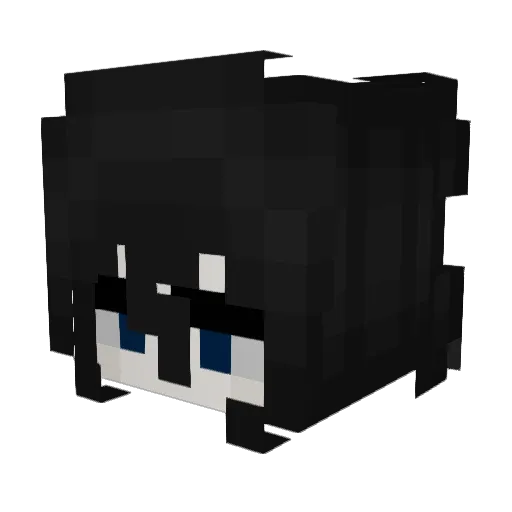 Zavi_Makoto Minecraft avatar head, 3D render