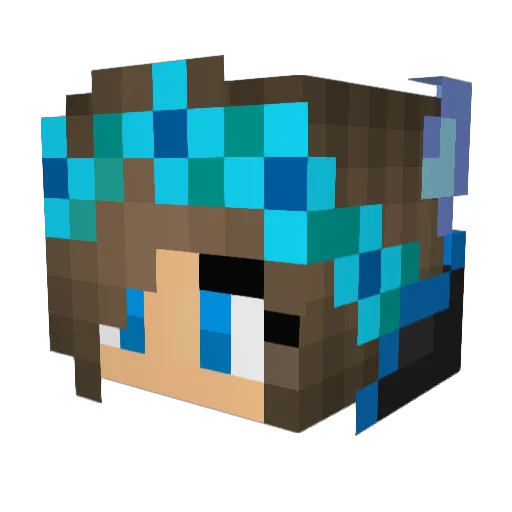 Zawfa Minecraft avatar head, 3D render
